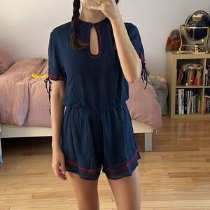 New Ale by Alessandra Embroidered Romper